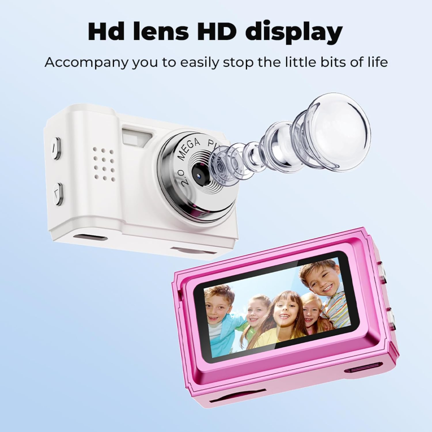 Diyeeni Mini Digital Camera, 1080P 2MP HD Keychain Camera with Color Screen, Type C Rechargeable Digital Cameras for Travel Campus Life Recording, Wrist Srap for Outdoor image number 2