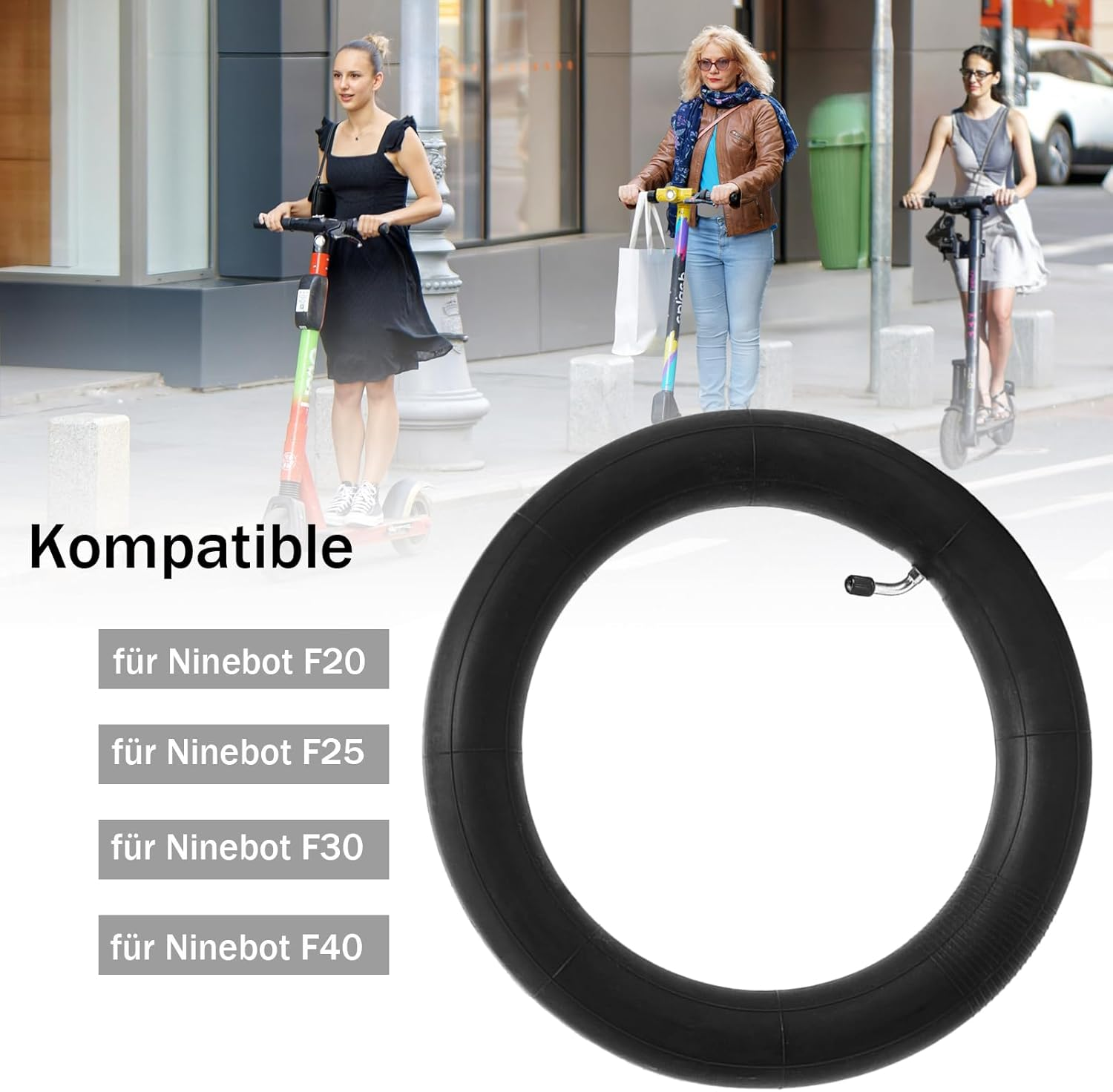 Pack of 2 10 X 2.125 Inner Tube 10 X 2.125 E Scooter Tyres 10 Inch for Ninebot F20/F25/F30/F40 Electric Scooter image number 4