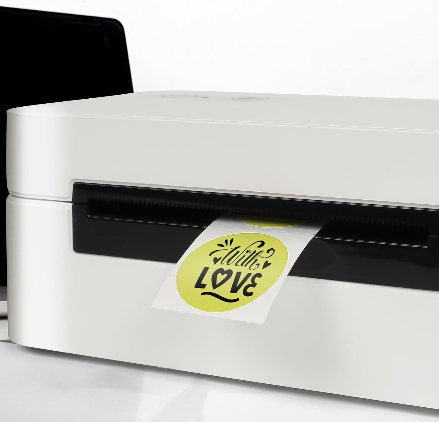 Yellow round Thermal Labels Self-Adhesive 1 Inches Circle Printer Stickers Waterproof Dot Vinyl Decal Nametag for Busineses & Warehouses 500 PCS per Roll - Green image number 5