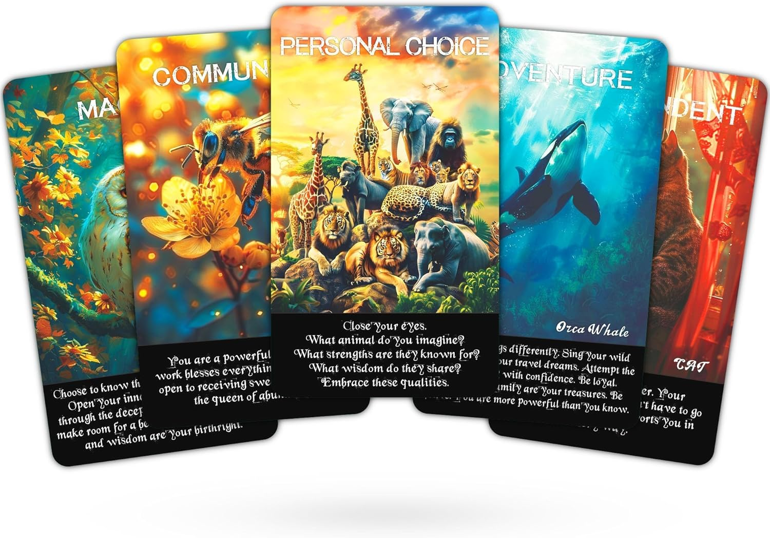 Spirit Animals Oracle Cards for Intuition, Guidance, and Spiritual Connection Oracle Cards for Beginners, a Mystical Deck Featuring Powerful Animal Totems for Personal Growth and Insight