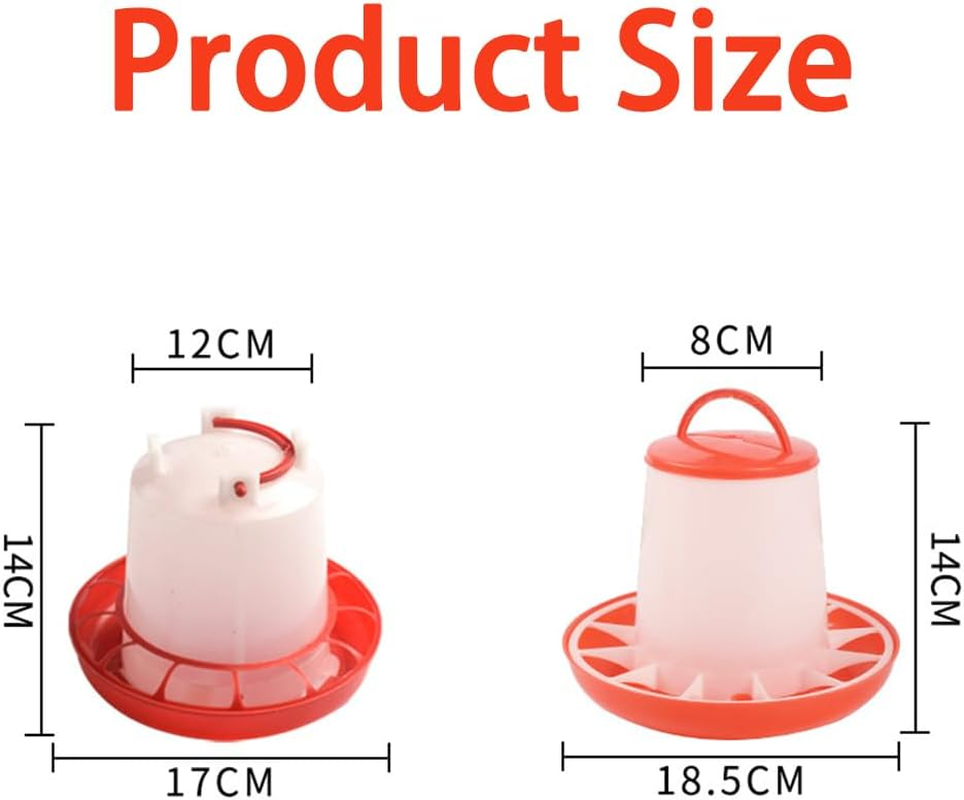 Chick Feeder Kit,Chicken Water Fountain,Feeding Container with Carrying Handle,Poultry Feeding Equipment Set,Chick Brooder Starter,For Baby Chicken,Duck Brooder image number 4