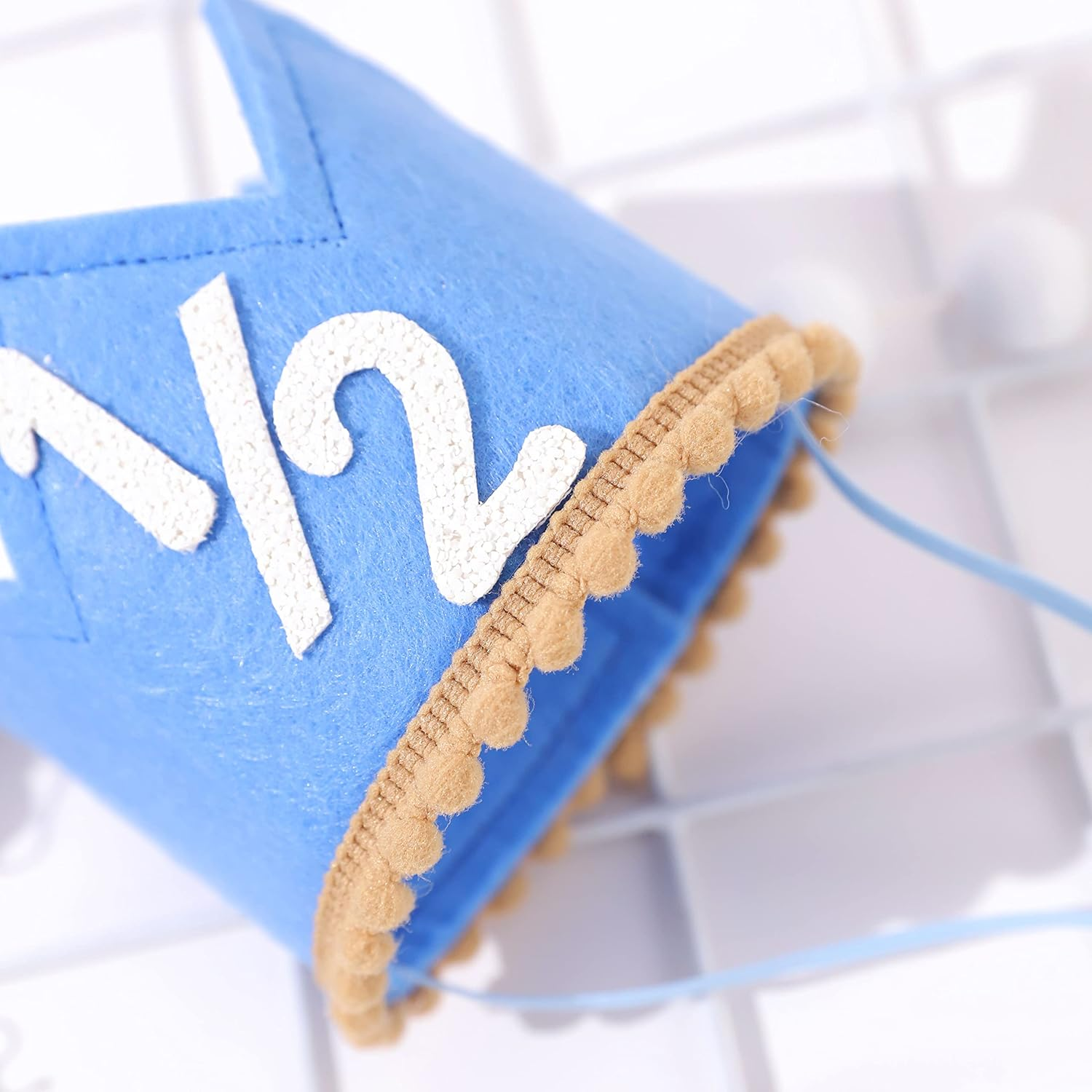 SYESQL Baby Half Birthday Crown - Hat for Girls/Boys, 1/2 Birthday Celebration - Gold Pink Half Birthday Crown image number 3