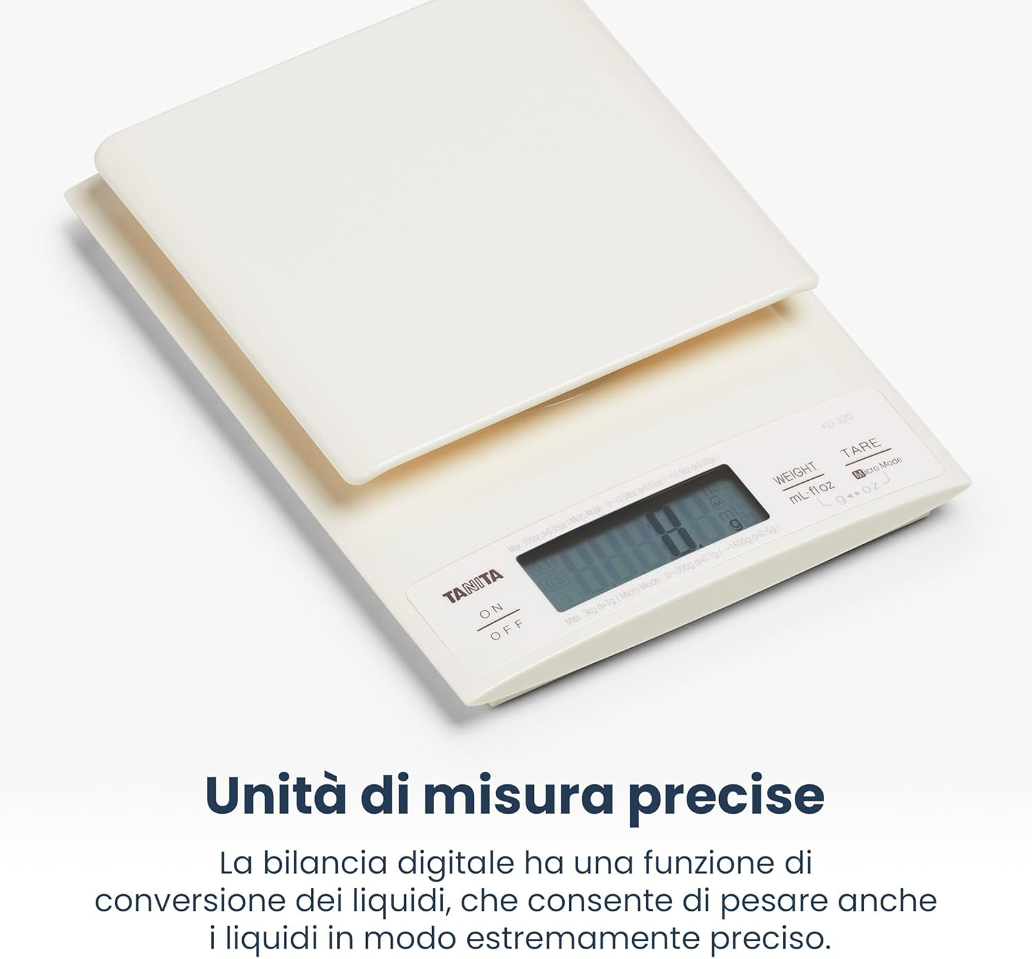 Tanita KD-320 Digital Kitchen Scale 3Kg-Cream image number 4