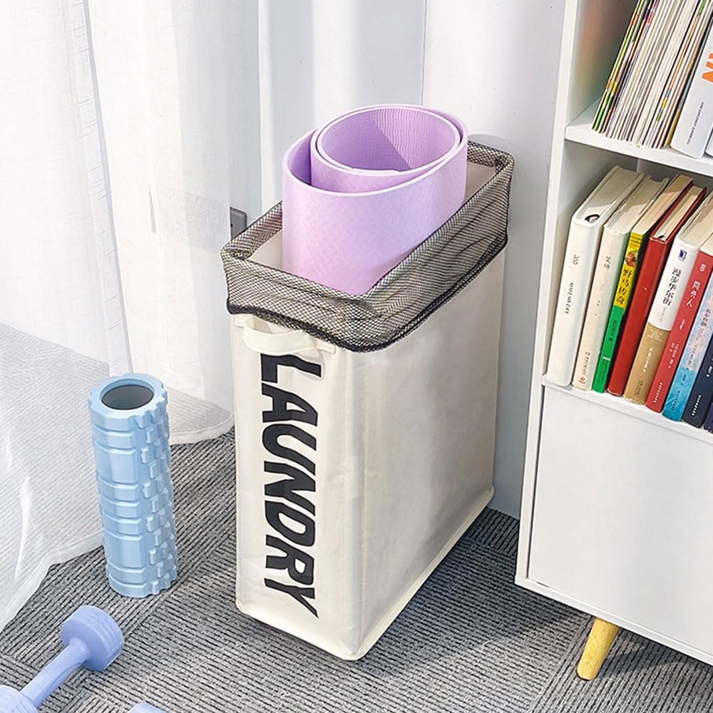 Laundry Basket with Wheels, Slim Laundry Baskets with Wheels, Rolling Laundry Baskets, Oxford Cloth Laundry Hamper, Collapsible Laundry Cloth Hamper Sorter Basket Bin (3Pcs) image number 1