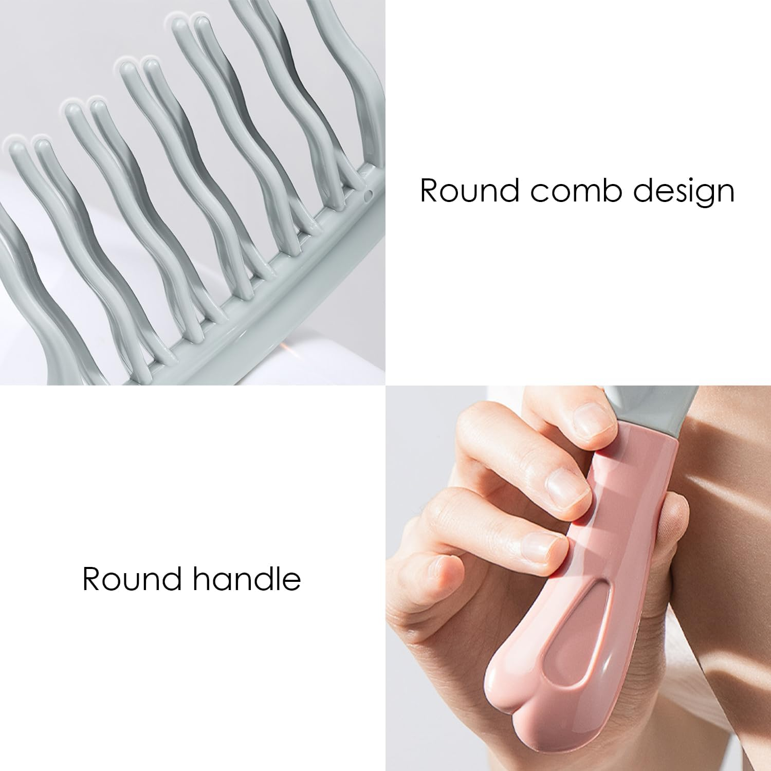 Pack of 2 Scalp Massage Comb, Double Row, Wide Serrated Rib Comb, Hairdressing and Styling Tools, Suitable for Combing Hair, Styling Curly Hair and Long Hair Care image number 3