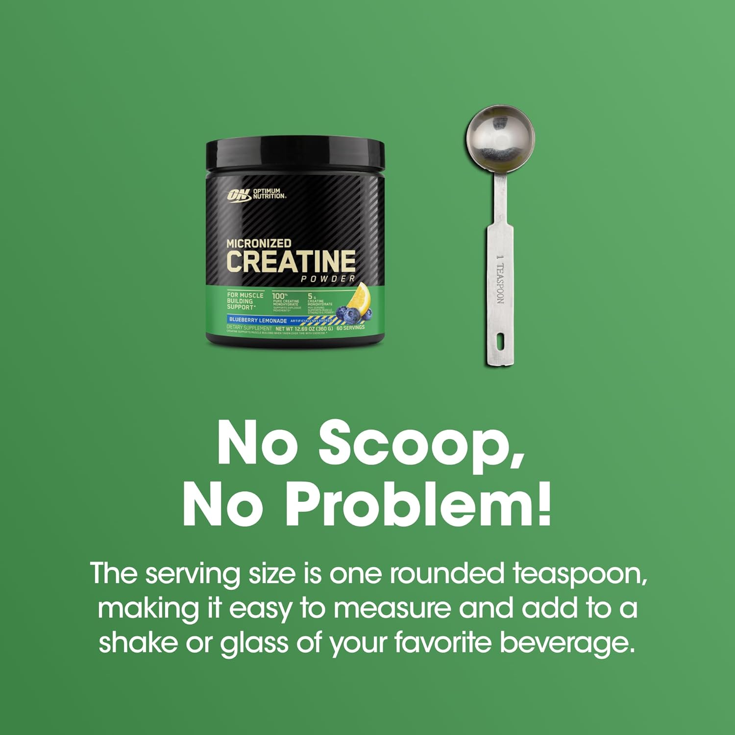 Optimum Nutrition Micronised Creatine Blueberry Lemonade Powder 360 G image number 1