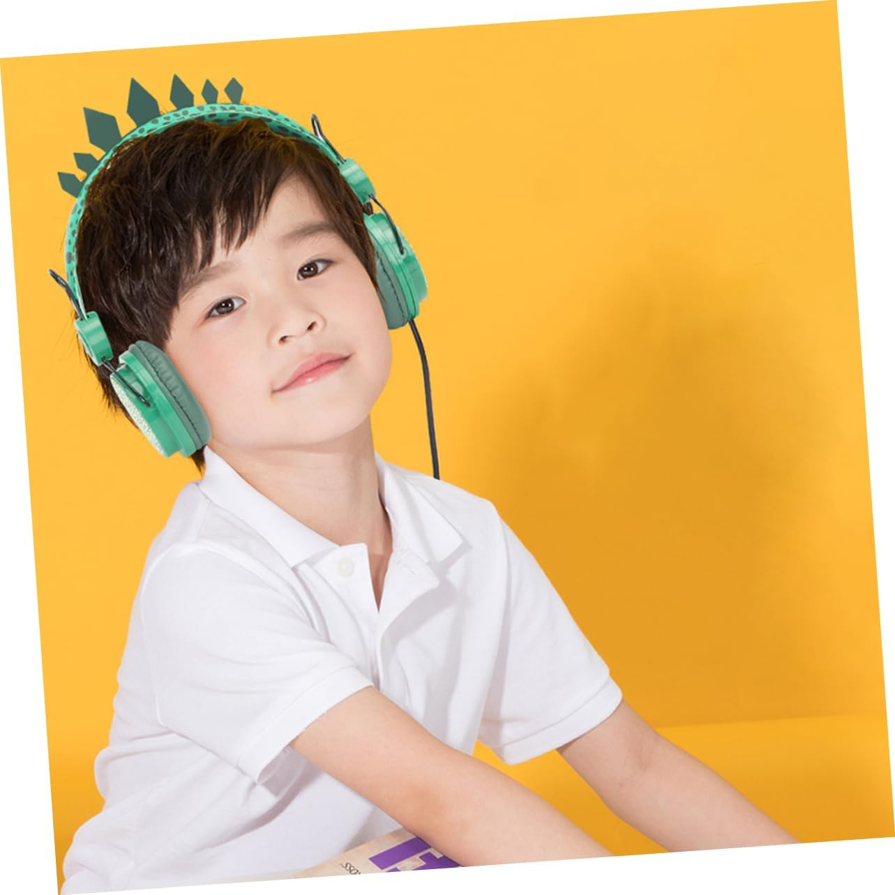 MOLUCKFU Children Headphones with Microphone Dinosaur Design Safe Volume Control for Boys and Girls School Travel Use image number 2