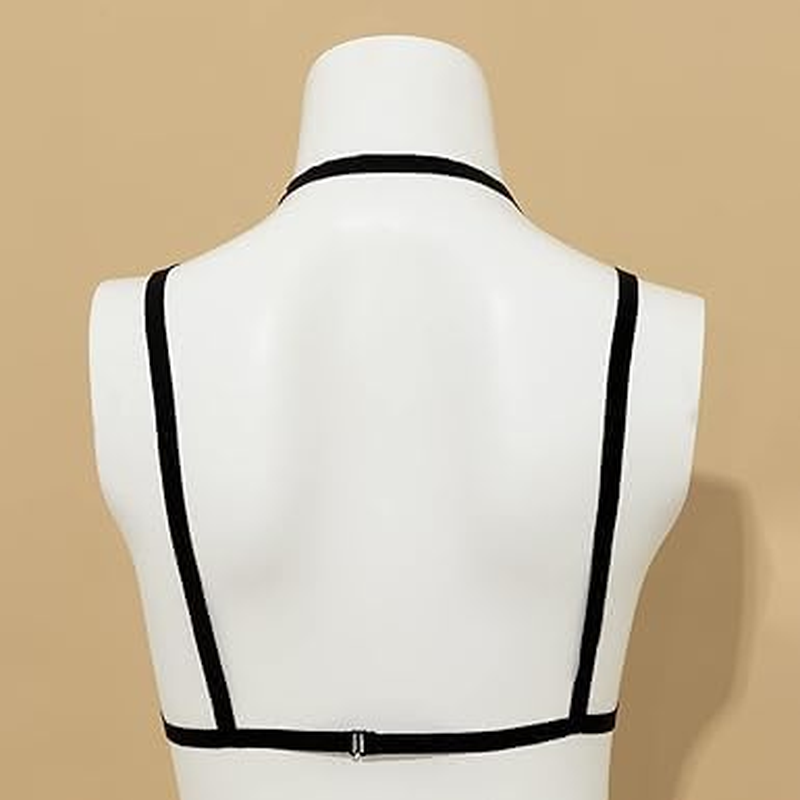 Sexy Lingerie Cage Bra Harness Cupless Strappy Bralette Elastic Bra Body Harness Belly Belts for Women Black image number 6