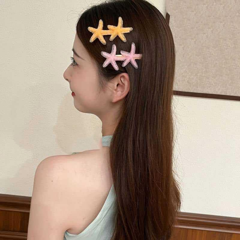 Starfish Hair Clips Mermaid Seashell Clip 4 Pcs Sea Shell Hair Barrettes Seastar Clips Mermaid Starfish Acessories for Women Girls Sea Shell Seashell Hairpieces image number 4