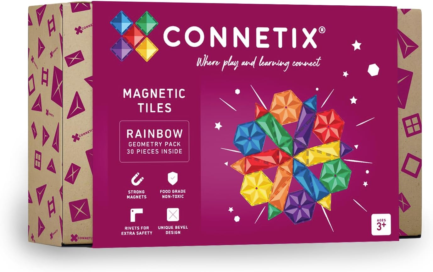 CONNETIX Rainbow Geometry Pack, 30 Pieces
