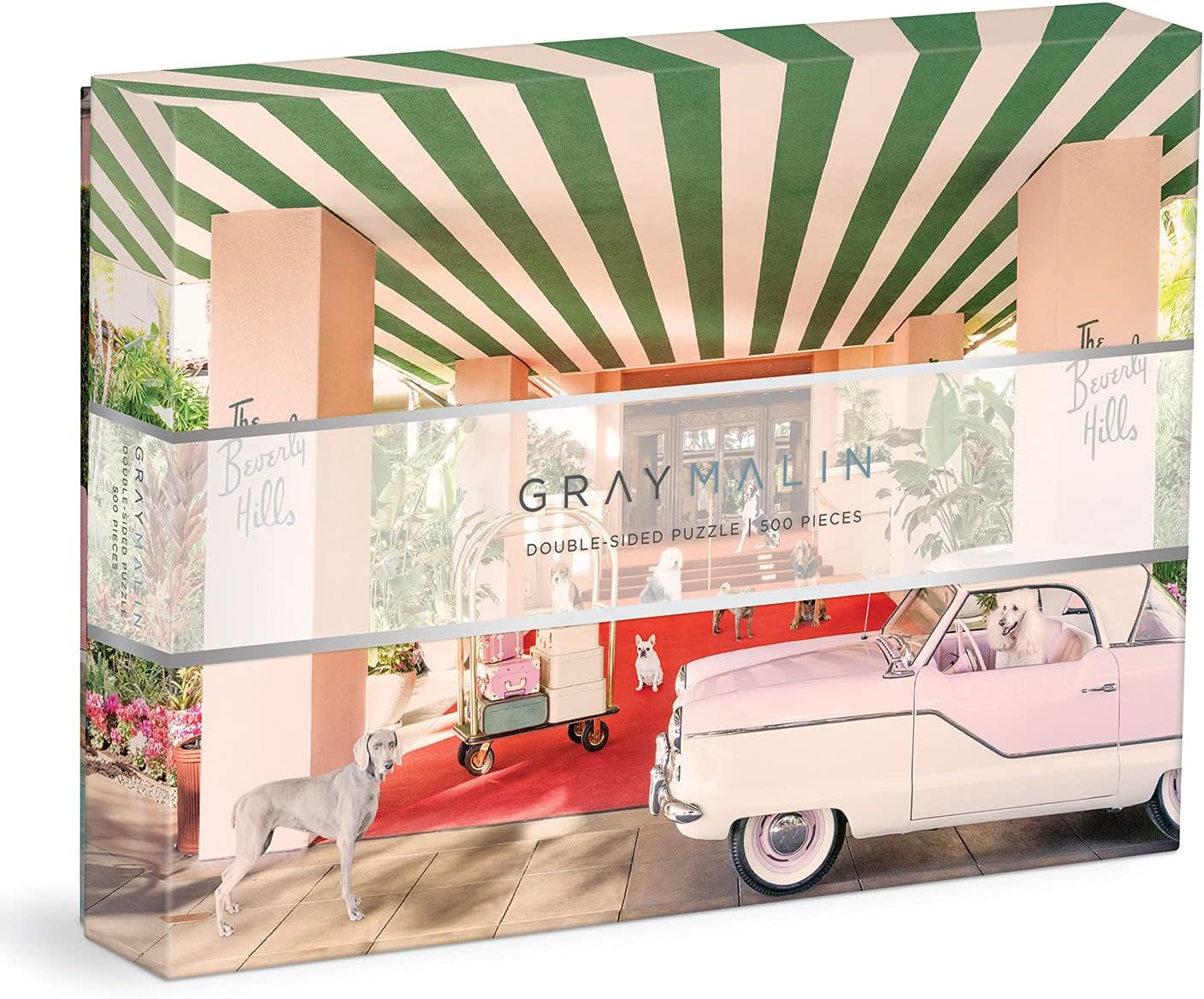 Gray Malin the Dogs at the Beverly Hills Hotel Double-Sided Puzzle: 500 Pieces image number 2