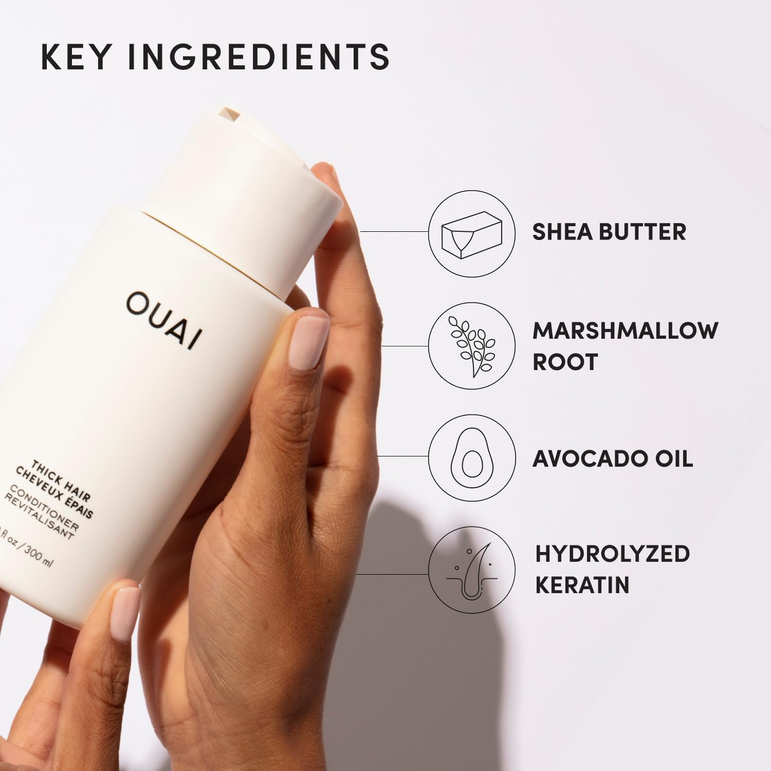 Thick Conditioner. Strengthening Keratin, Marshmallow Root, Shea Butter and Avocado Oil Nourish Dry, Thick Hair and Calm Frizz. Free from Parabens, Sulphates and Phthalates (300Ml) image number 4