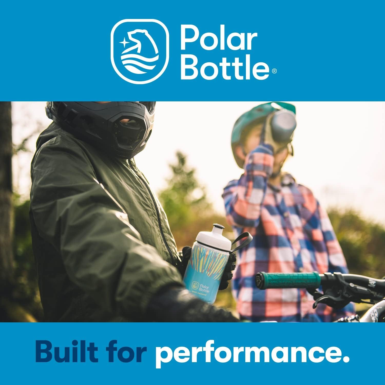 Polar Bottle Kids Insulated Water Bottle - Bpa-Free, Sport & Bike Squeeze Bottle with Handle - Blue Daybreak image number 7