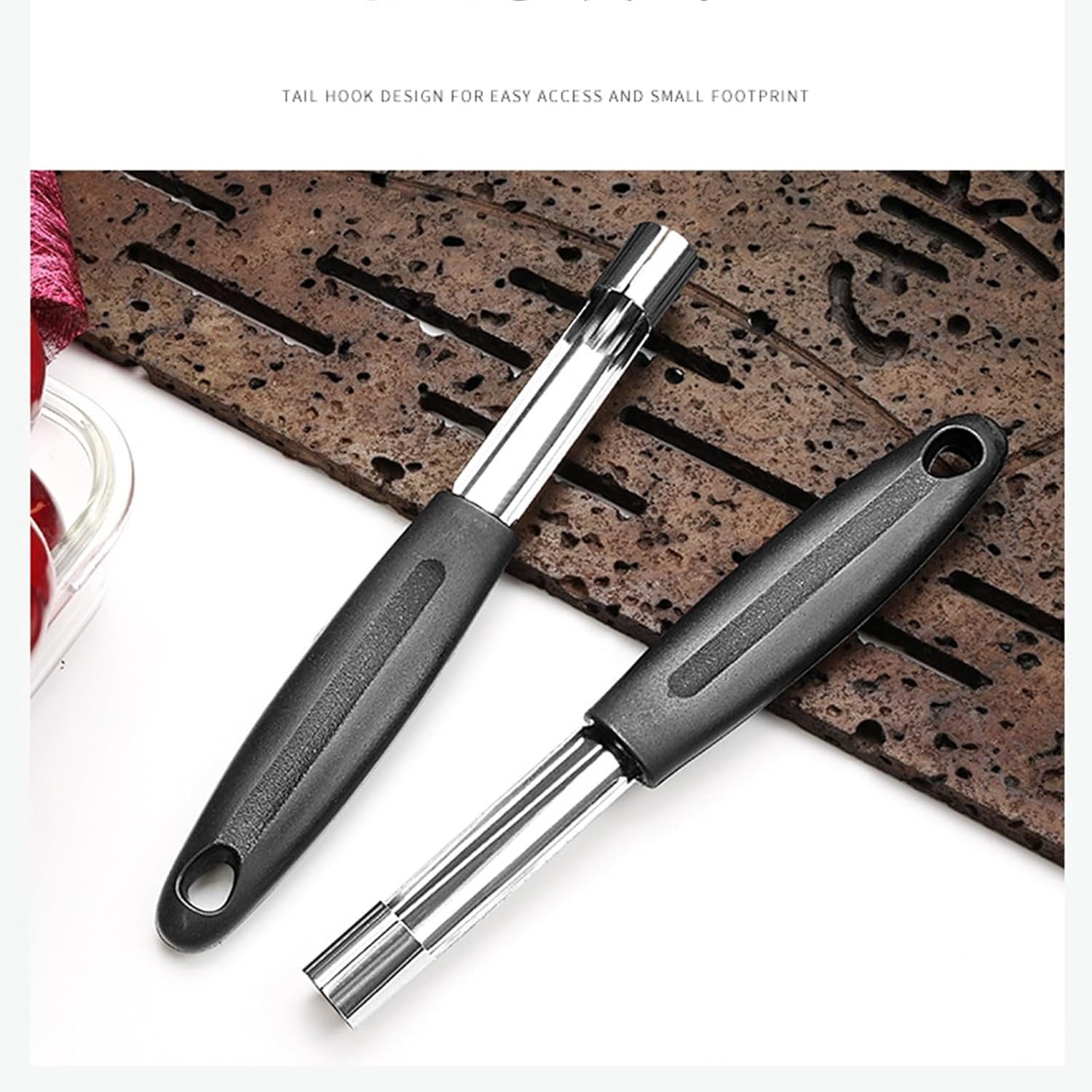 Stainless Steel Apple Core Remover with anti Slip Handle Apple Corer Household Kitchen Fruit Vegetable Core Remover Tool Pear Corer Sharp Perfect for Apples Pears Jujube Hawthorn & More (2 PCS) image number 4