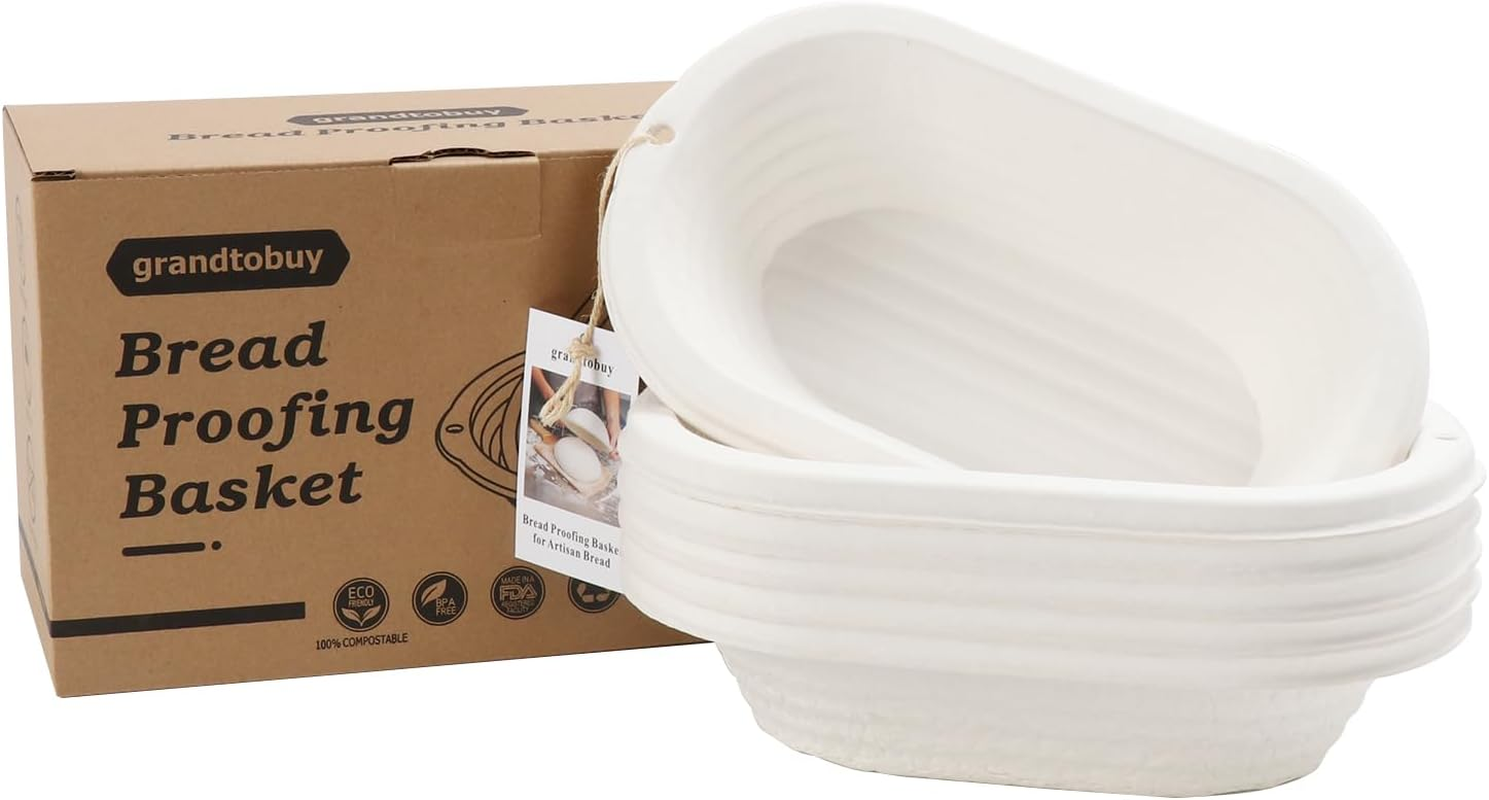 Pulp Bread Proofing Basket 11 Inch Oval Sourdough Banneton Bortform Bread Baking Supplies with Storage Bag 30Pcs Disposable Non-Woven Liners for Professional and Homemade Bread image number 3