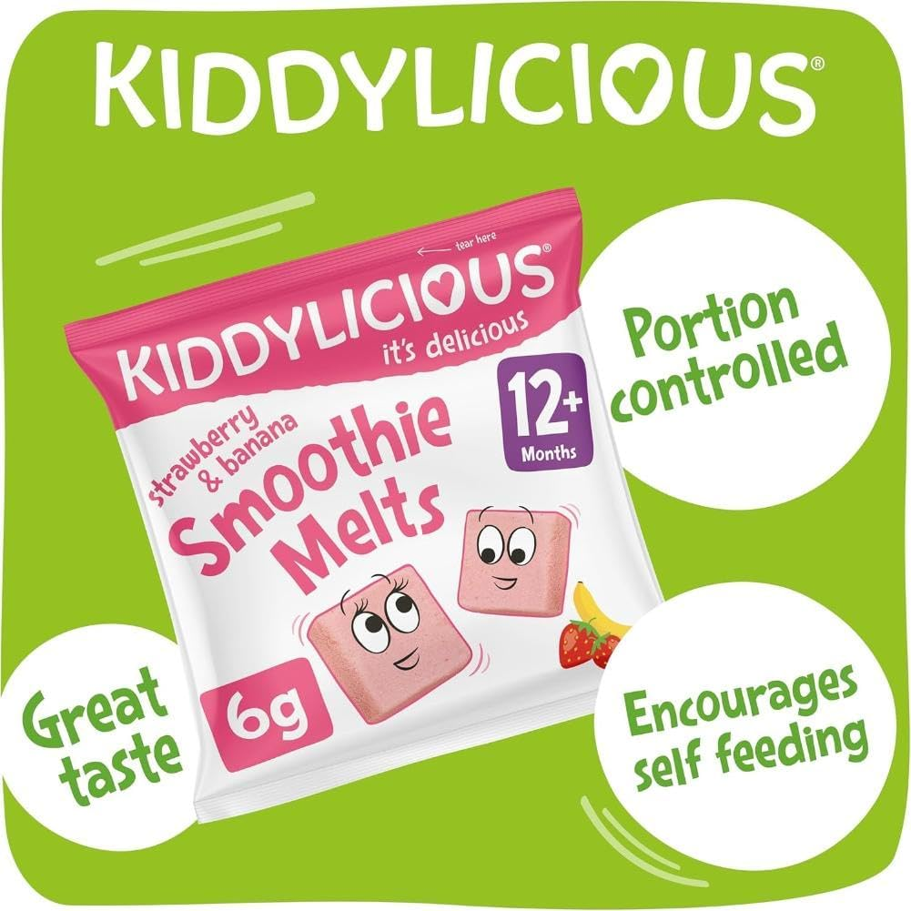 Kiddylicious - Smoothie Melts - Strawberry & Banana - 12+ Months - Real Fruit Kids Treat - 12G image number 3