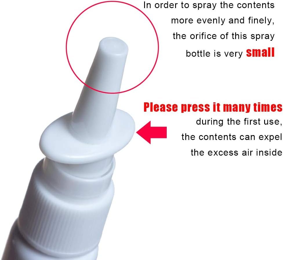 6 Pcs (20Ml/0.67Oz) Amber round Empty Glass Nasal Spray Bottle with Press Spray Head Refillable Portable Fine Mist Sprayers Containers Pot Travel Sub Bottling for Colloidal Silver Saline image number 3