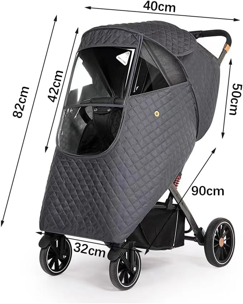 Winter Stroller Weather Cover, Stroller Raincoat, Universal Windshield Cover,Three Layers of Cotton, Two-Way Adjustment, Environmentally Friendly Material, Comfortable and Breathable image number 3