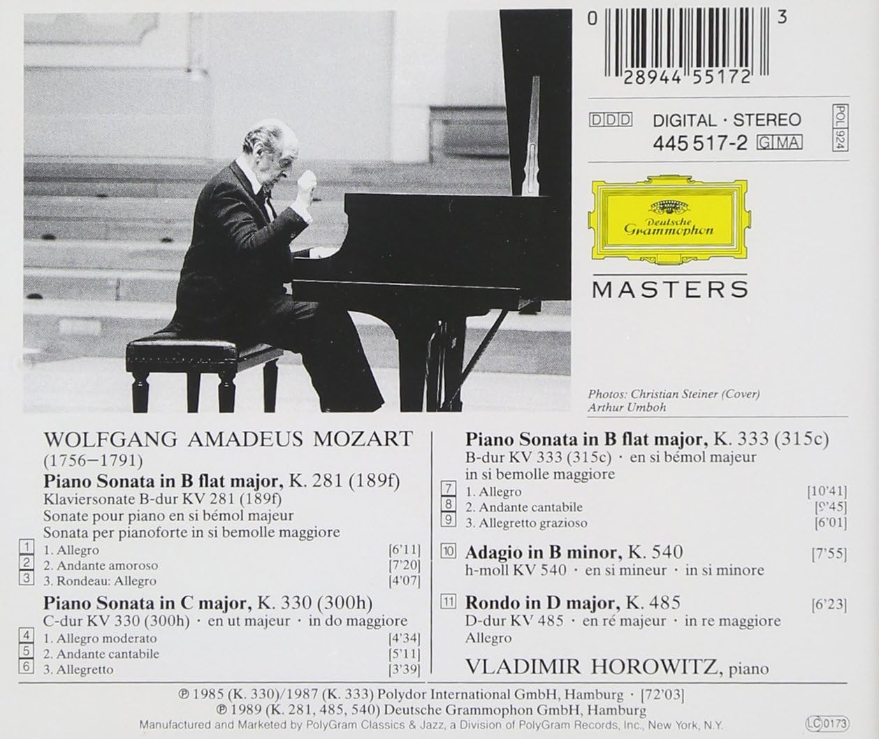 Mozart Pno Sonatas Nos.3 10 7 13 Rondo Adagio