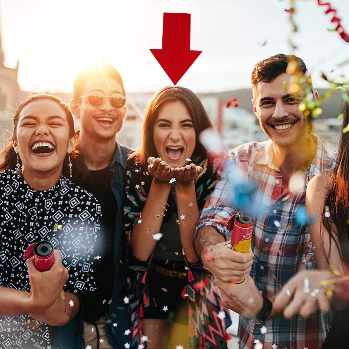 Mipcase Arrow Headband: 4Pcs Halloween Hair Hoop Arrow Boppers Headband Headpiece Funny Hair Hoop with Arrowhead for Holiday Halloween Party image number 3