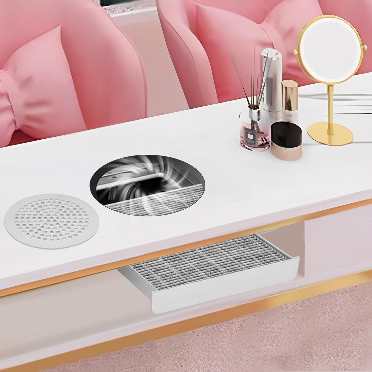 100W Nail Dust Collector, Professional Extractor Vacuum Nail Dust Collector, Dust Collector for Nail Polishing image number 2