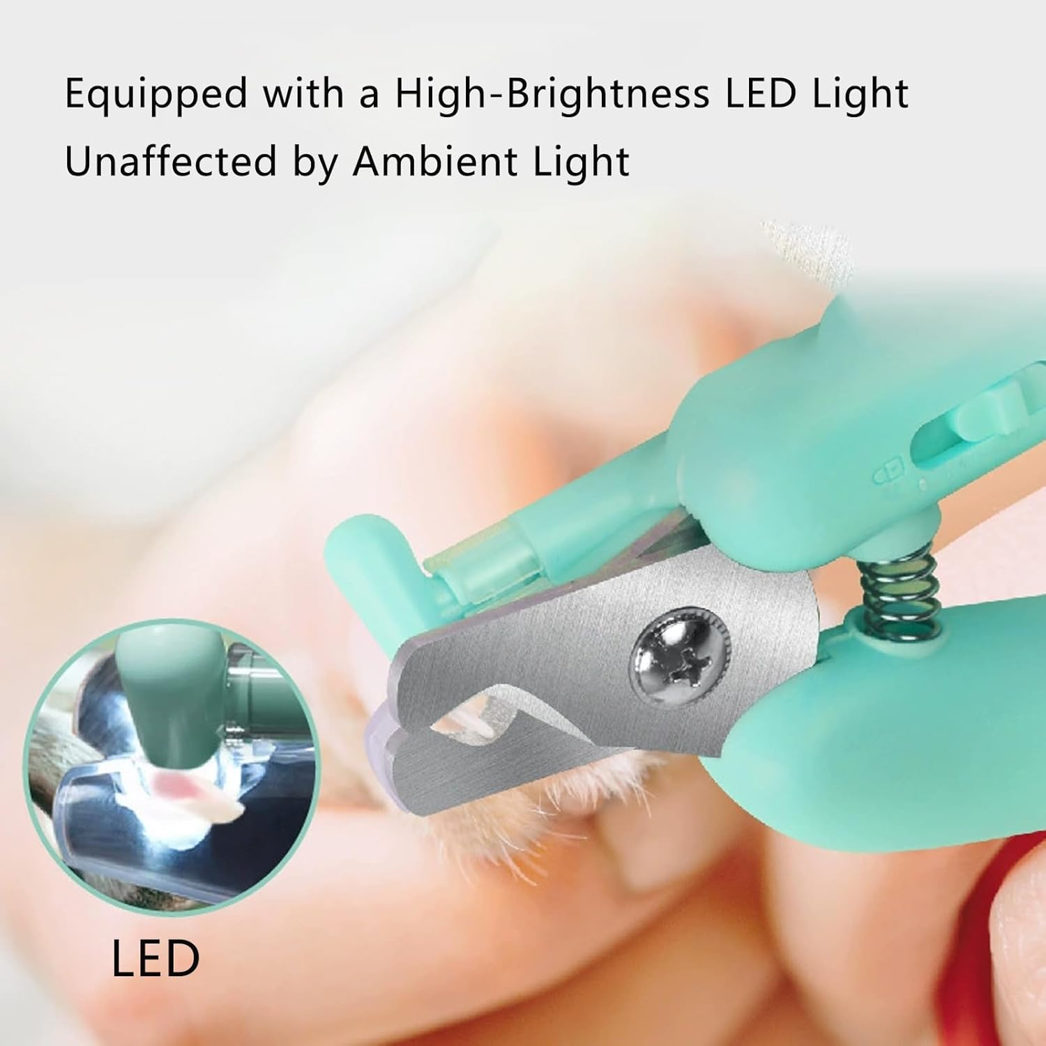 Pupnourish Nail Trimmer, the Safetrim by Pupnourish, 2 in 1 Nail Clipper and Grinder with Light, Quiet Waterproof, Splash Guard, Trimmer Supplies for Small Medium Large Cats/Dogs (White) image number 6