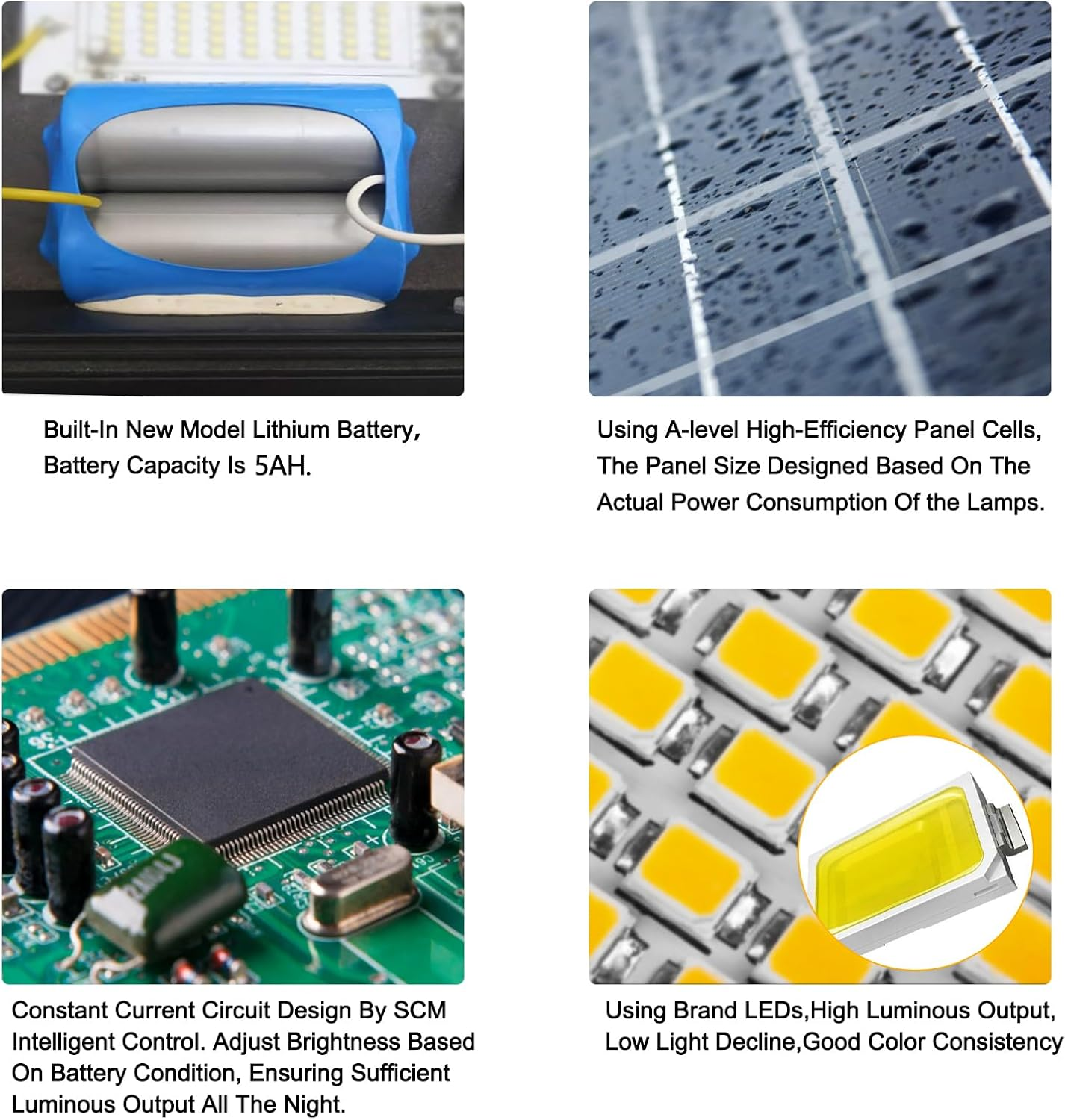 Ikuby Outdoor Solar Flood Light Dusk to Dawn 10W 6V 350*235Mm Solar Panels,96 Leds 1000 Lumens Waterproof IP65 with Remote Control,Security Lighting for Yard Garden Gutter Swimming Pool Pathway Area image number 3