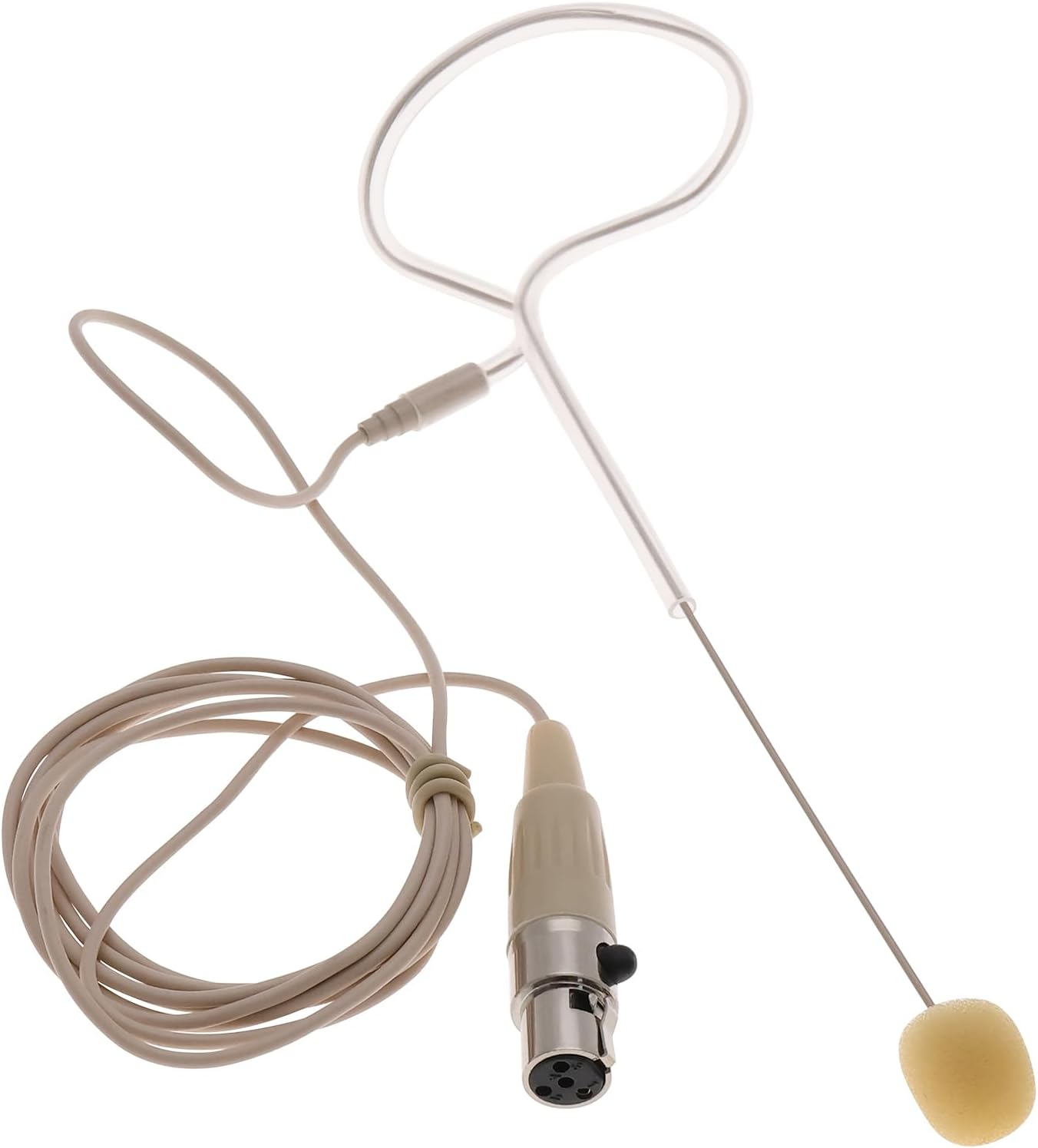 SING F LTD 1Pc Headworn XLR Microphone with 4Pin TA4F Plug Single Earhook Headset Compatible with Shure Wireless Bodypack Transmitter (Beige) image number 2