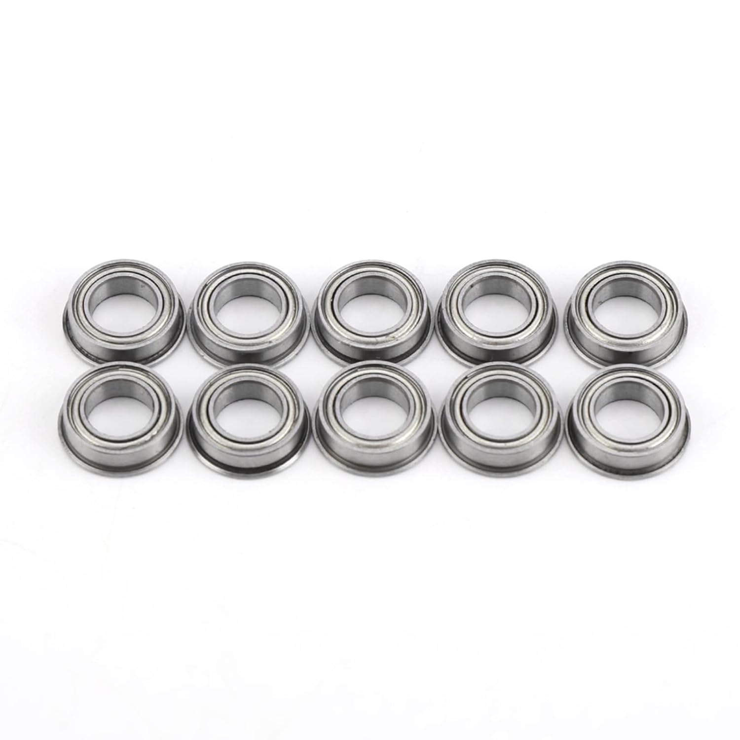 Flanged Ball Bearings,10Pcs MF106ZZ Stainless Steel Mini Metal Shielded Flanged Ball Bearings 6X10X3Mm,Low Friction, High Rigidity,High Rotation Speed image number 4