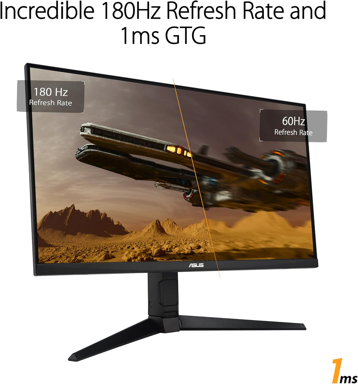 ASUS TUF Gaming VG27AQL3A Gaming Monitor &ndash; 27-Inch, Qhd(2560X1440), 180Hz, Fast IPS, ELMB Sync, 1Ms (GTG), Freesync Premium&trade;, G-Sync Compatible, VESA Adaptivesync Display 180Hz, 130% Srgb, HDR&trade; 400 image number 6