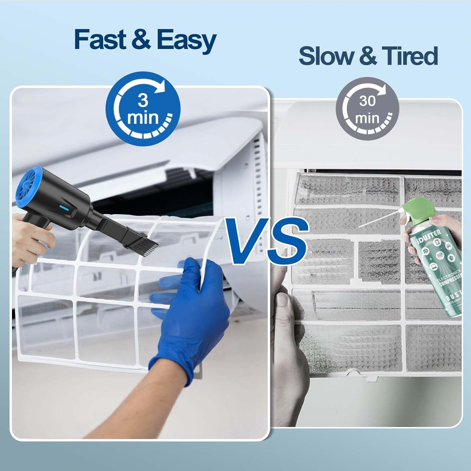 Meudeen Air Duster - Electric Air Blower - 5.74Oz High Power Cleaning for Computer - PC - 2 Gear Compressed Air (Green)