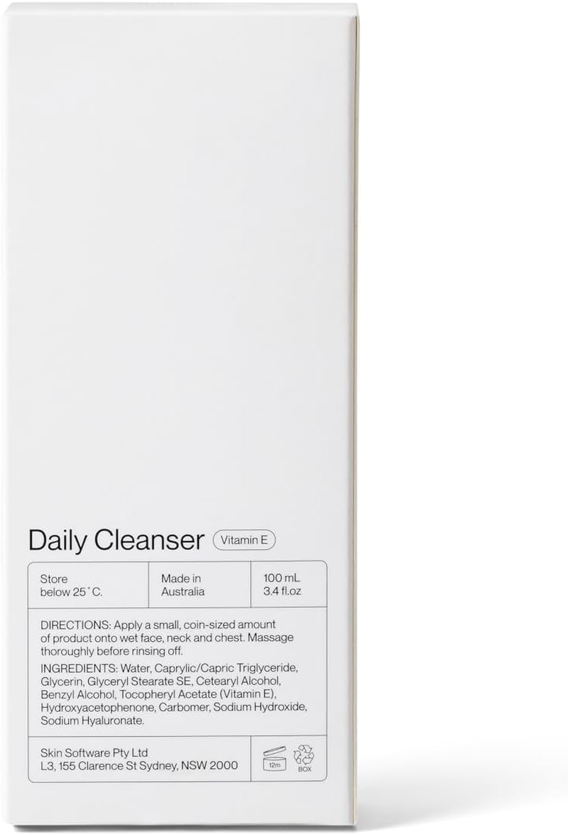 Software Daily Cleanser 100Ml | Gentle Ultra-Hydrating Cream Cleanser for Nourishing and Soothing Skin | Daily Facial Cleanser with Vitamin E and Sodium Hyaluronate for Skincare Routine