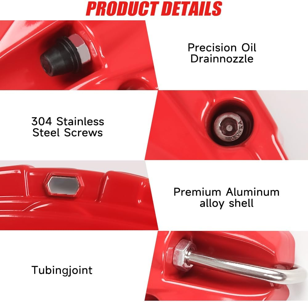 Brake Caliper Covers Compatible with Tesla Model Y Juniper 2025-2026,19 Inch Front and Rear Brake Wheel Hub Brake Caliper Covers 4 Pcs for Model Y Juniper Accessories Red image number 3