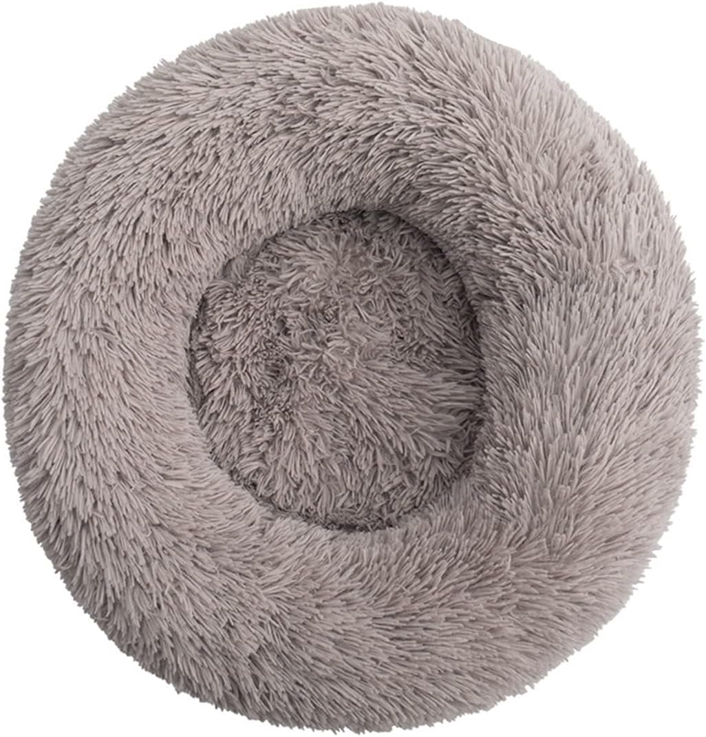 Dog Bed Calming Dog Bed & Cat Bed, Anti-Anxiety Donut Dog Cuddler Bed, Warming Cozy Soft Dog round Bed, for Small Medium Dogs and Catsbrowndiameter20In