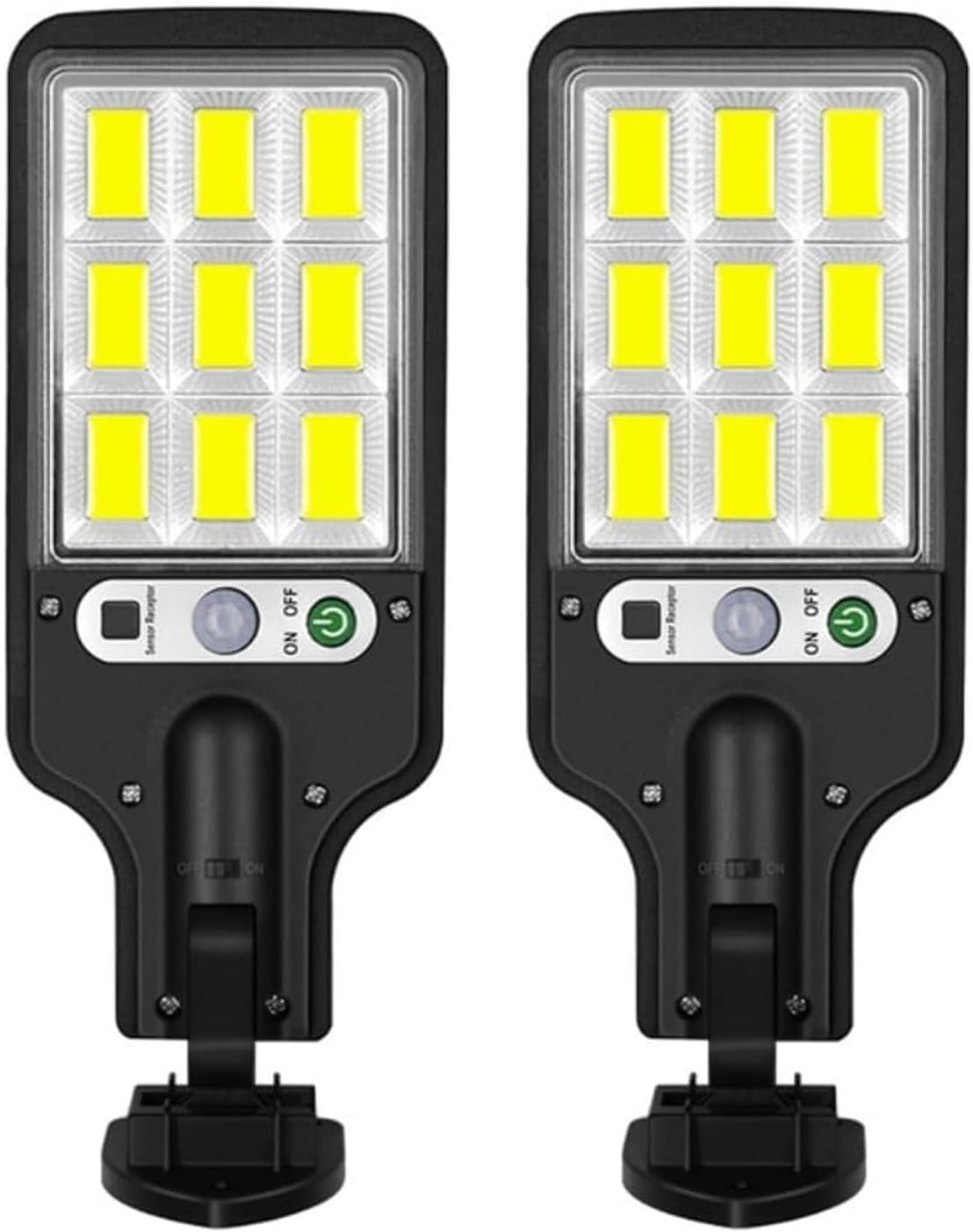 2 Pack Solar Street Lights Outdoor, 108 COB LED Motion Sensor Security Lights, 3 Lighting Modes, Wide-Angle Waterproof Solar Wall Lamp for Yard, Garden, Patio, Garage, Fence