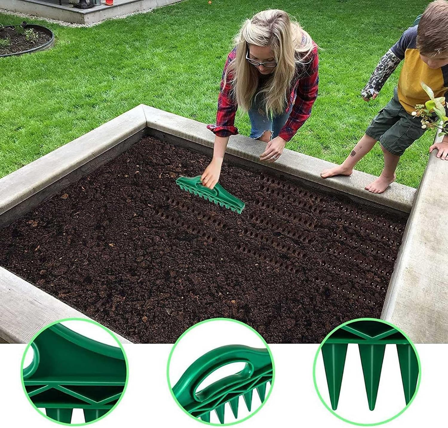 Seed Spacer Tool, Sowing Seeds Dispenser, 12 Holes Seed in Soil Digger Planter, Increase Efficiency Garden Sowing Spacer with Adjustable Seeder Dispenser for Planting Seeds, Garden image number 4