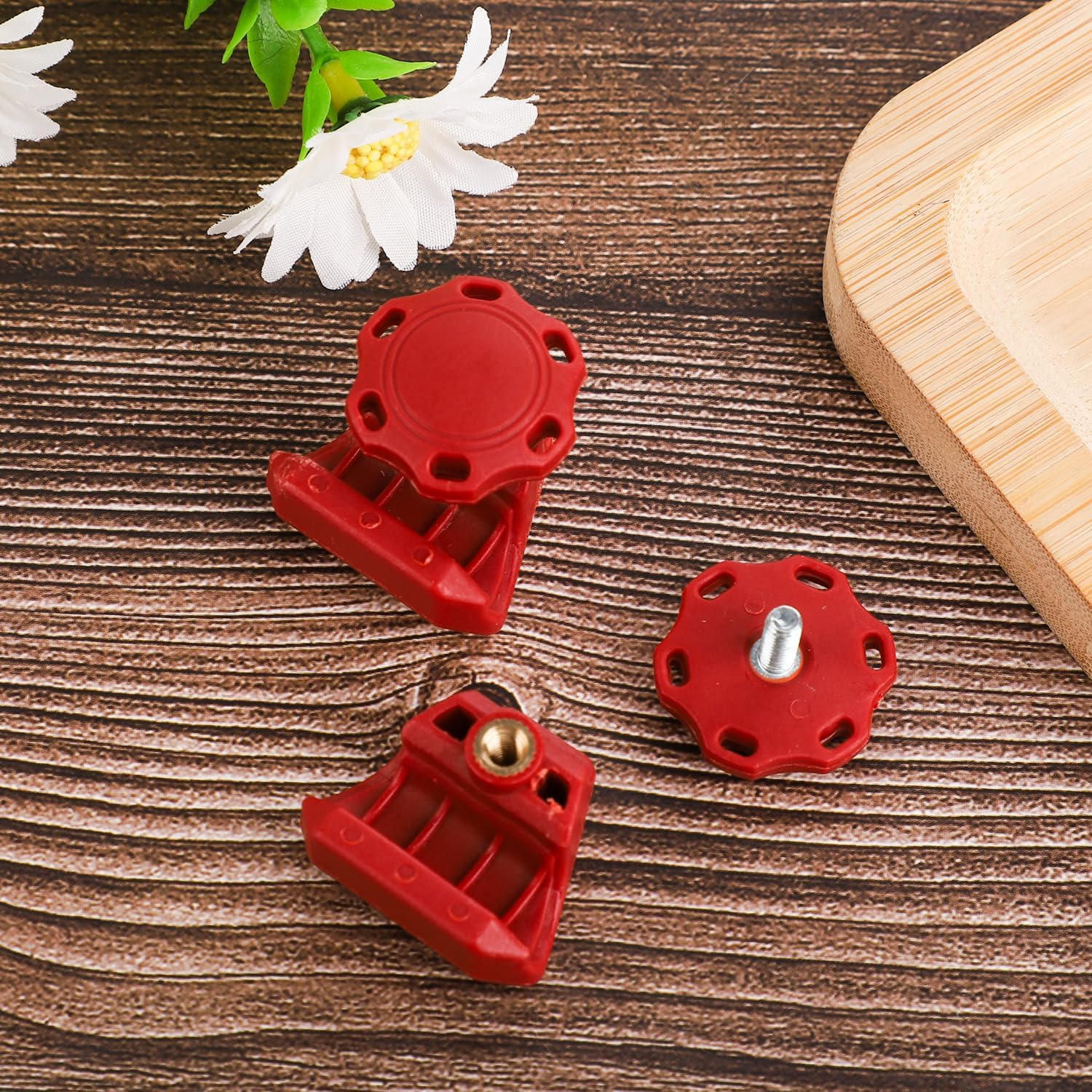 2Pcs Football Helmet Clips for Oakley, Football Visor Clips Football Visor Clips Helmet Screws for Visor Football Helmet Accessories Compatible with Oakley Visor - Red image number 5