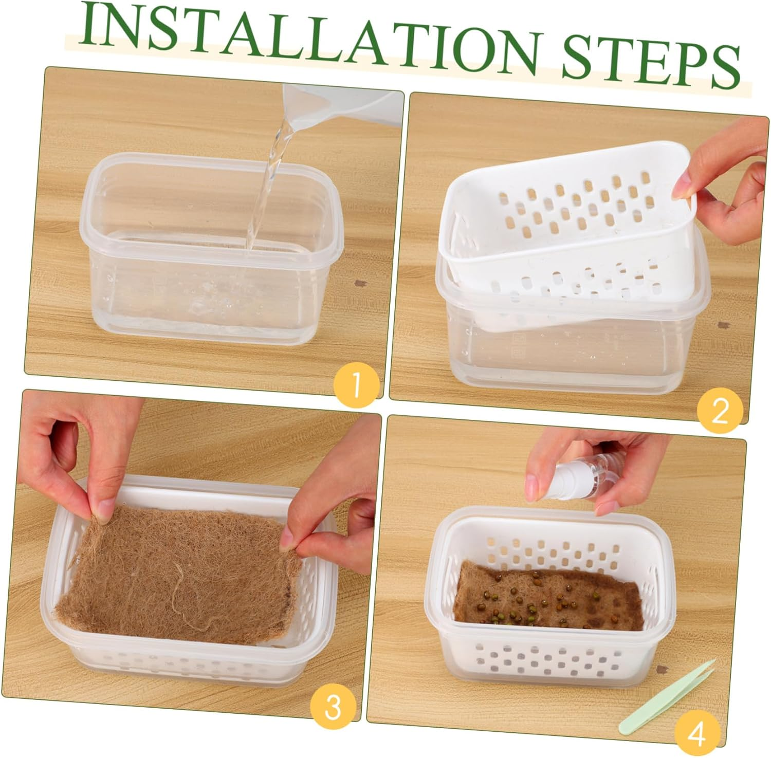 FONDOTIN 2Pcs Nursery Pots for Soilless Planting Small Sprouting Containers Drainage Holes for Indoor and Outdoor Gardening for Seedlings and Plant image number 5