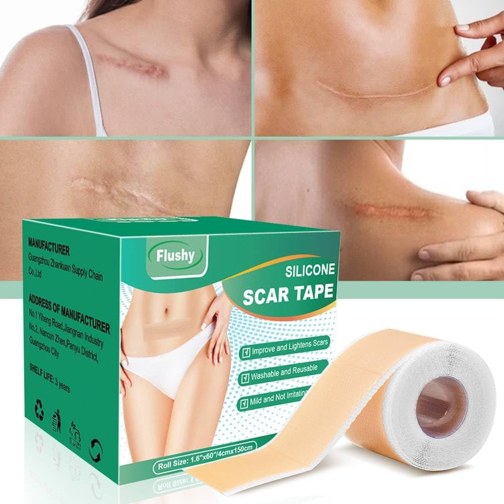 Silicone Scar Sheets, Soft Easy Tear Silicone Scar Tape (1.6"X 120" Roll-3M), Reusable Scar Removal Sheet, Scar Removal Away Strips for Surgical Scars, Keloid Scars, C-Section, Tummy Tuck, Acne Etc. image number 4