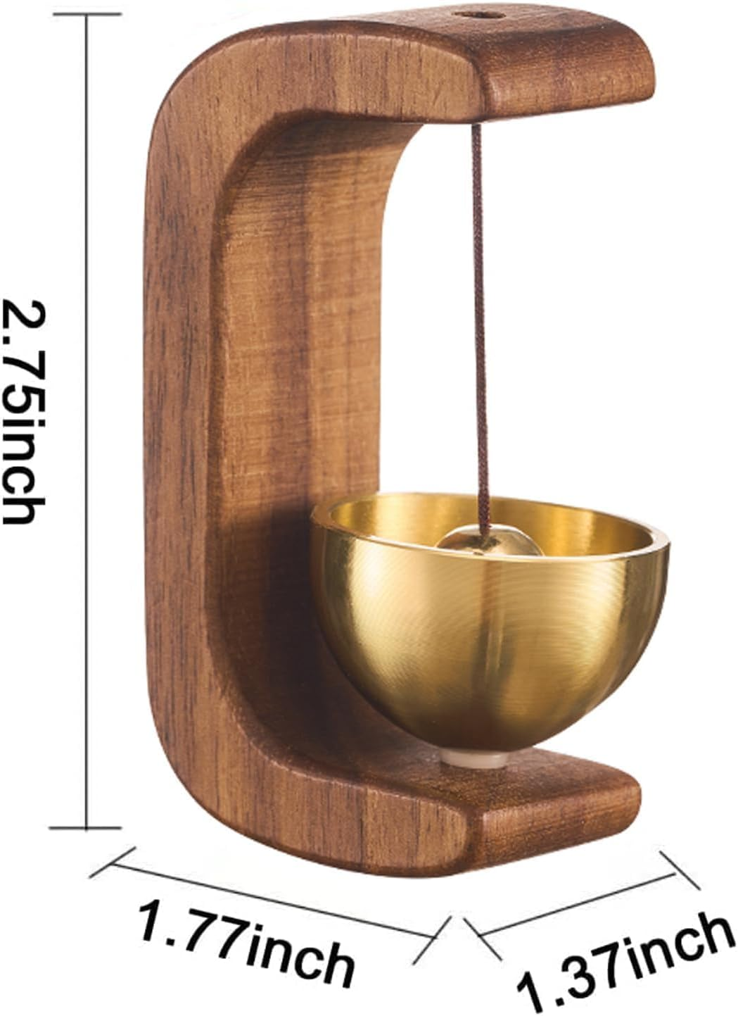 2Pcs Shopkeepers Bell for Door Opening, Magnetic Shopkeepers Bell Wood Doorbell Wind Chime(Walnut Wood) image number 6