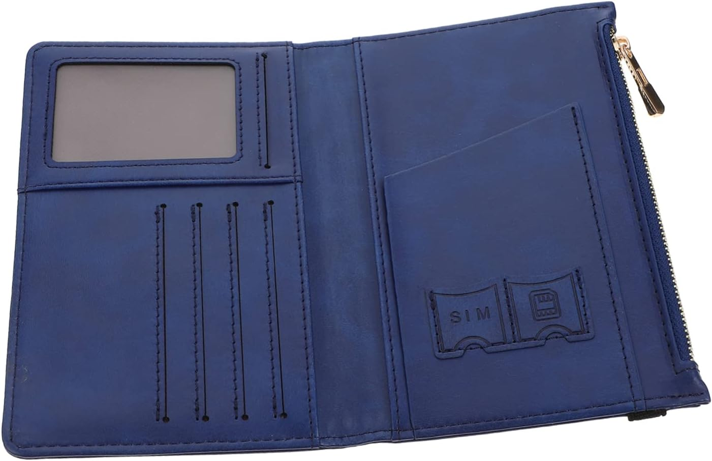 VILLFUL Pu Passport Holder and RFID Blocking Cards Cover, Supple Travel Document Organizer with Name Tag, Short Blue Travel Certificate Protector for Secure Trip in Australia image number 1