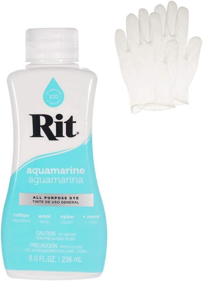 Rit Dye Liquid Fabric Dye for Crafting, Clothing, and Decor 8 Oz. Bottle Sage (Gloves Included)