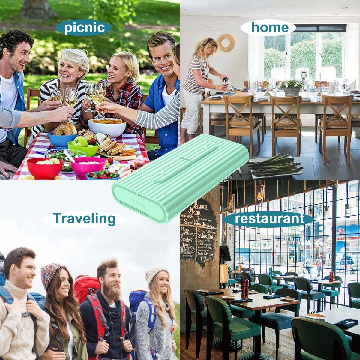 4 Pcs Dental Floss Portable Case with 256 Pcs Floss Sticks for Adults Kids Teeth Cleaning,Zanzer Teeth Clean Dental Flossers Picks Organizer,Toothpicks Floss for Family Travel (White*4) - 4Pack White256 image number 6