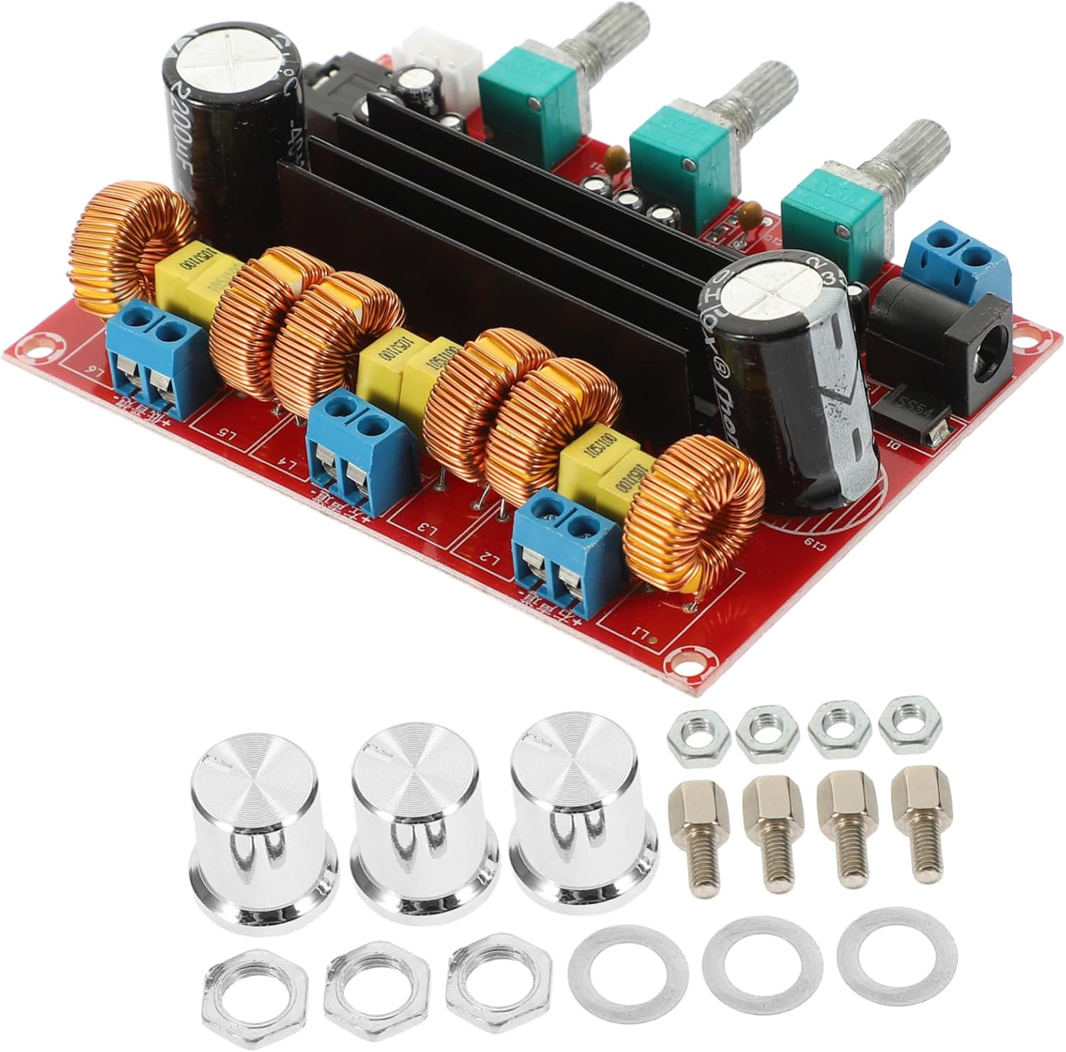 Angoily 2.1 Channel Audio Amplifier Module Stereo Subwoofer Board 12V-24V Wide Voltage Power Amplifier for Home Theater Sound Systems