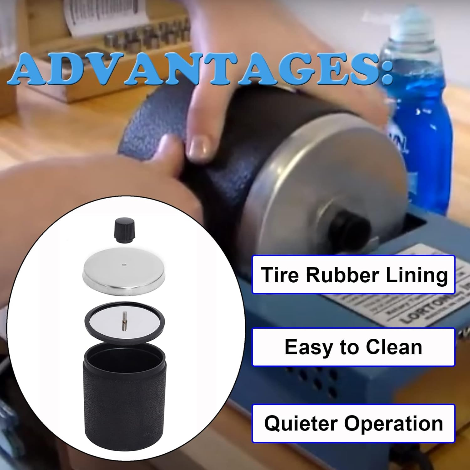 Dpwrrot 3Lb Replacement Barrel for Rock Tumbler, Spare Parts-Transparent Barrel for Rock Tumbler (Hobby Barrel)