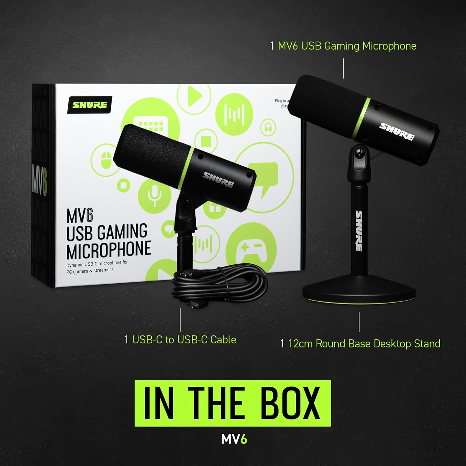 Shure MV6 USB Gaming and Speech Microphone, Black image number 6