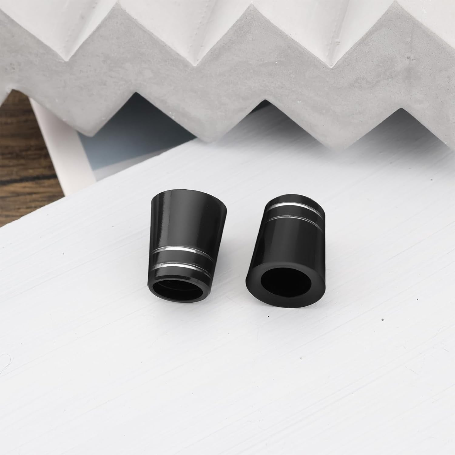 12Pcs Iron Ferrules Golf Ferrules Double Silver Ring Rubber Sleeve Conical Golf Club Ferrule for 0.355 Club 8.6X16X13.5Mm Black image number 4