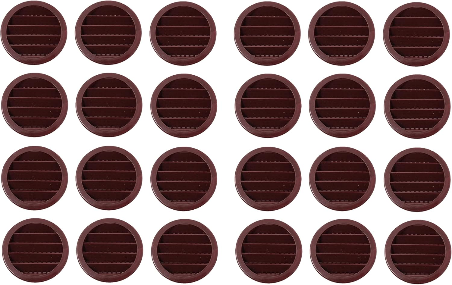 2" round Plastic Louver Soffit Air Vent Reptile Screen Grille Cover Multiple Colors/Quantities (6, Black)