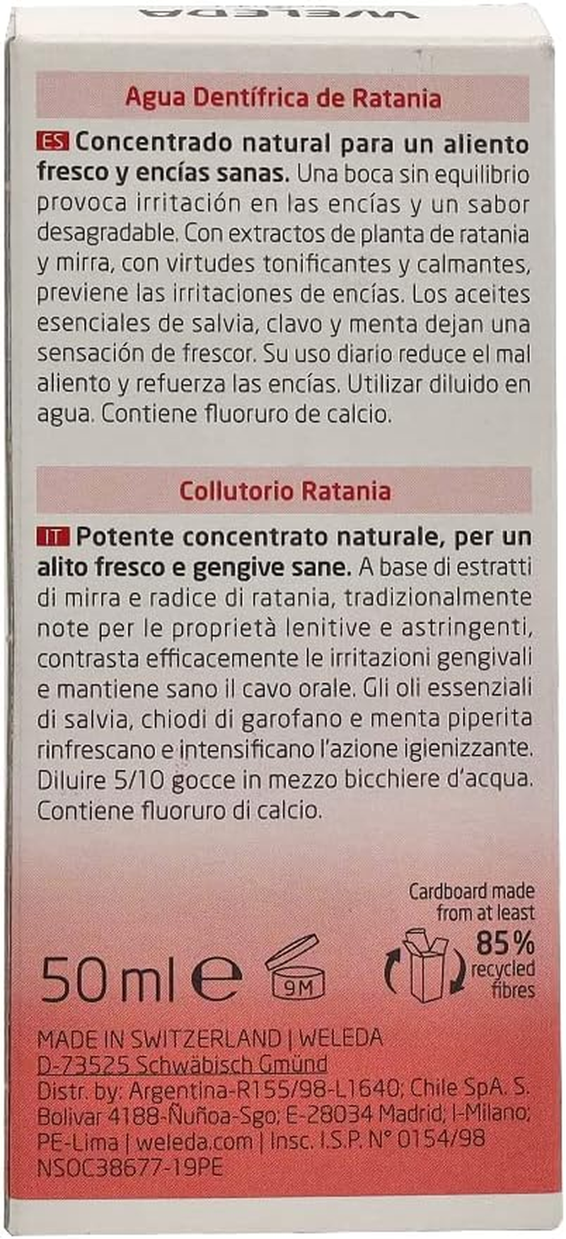 WELEDA Ratanhia Mouthwash Concentrate 50Ml | Refresh Breath | Strengthen Sensitive Gums