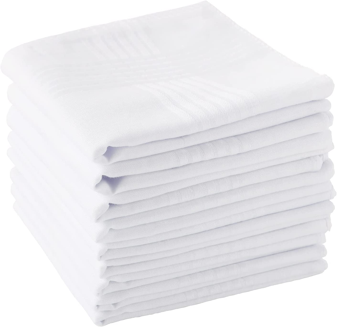 Scotamalone Men'S Handkerchiefs 100% Soft Cotton White Hankie Hankerchieves image number 2